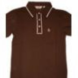 Penguin Polo brown w/ wht trim -