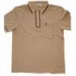 Penguin tan w/ brwn trim polo -