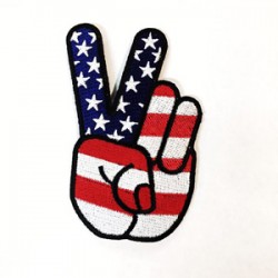 American flag ""peace"" embroid -