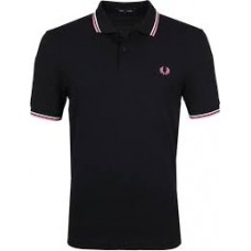 Fred Perry Polo BLK/WHT/PNK -