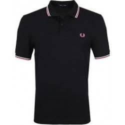 Fred Perry Polo BLK/WHT/PNK -