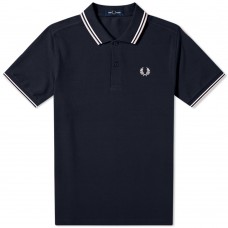 Fred Perry Polo Navy w/wht & pin -