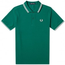 Fred Perry Polo Green w/wht&pnk -